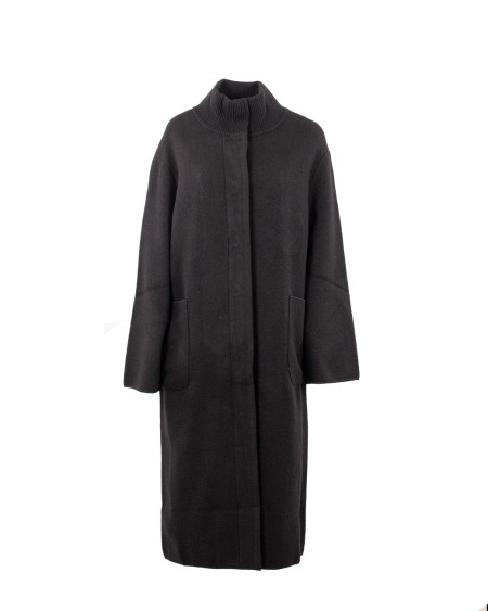 Shop EMPORIO ARMANI  Cappotto: Emporio Armani cappotto in maglia.
Collo alto.
Maniche svasate.
Tasche a toppa.
Composizione: 84% Lana, 16% Cotone.
Made in China.. EW001234 AF19926-UC001